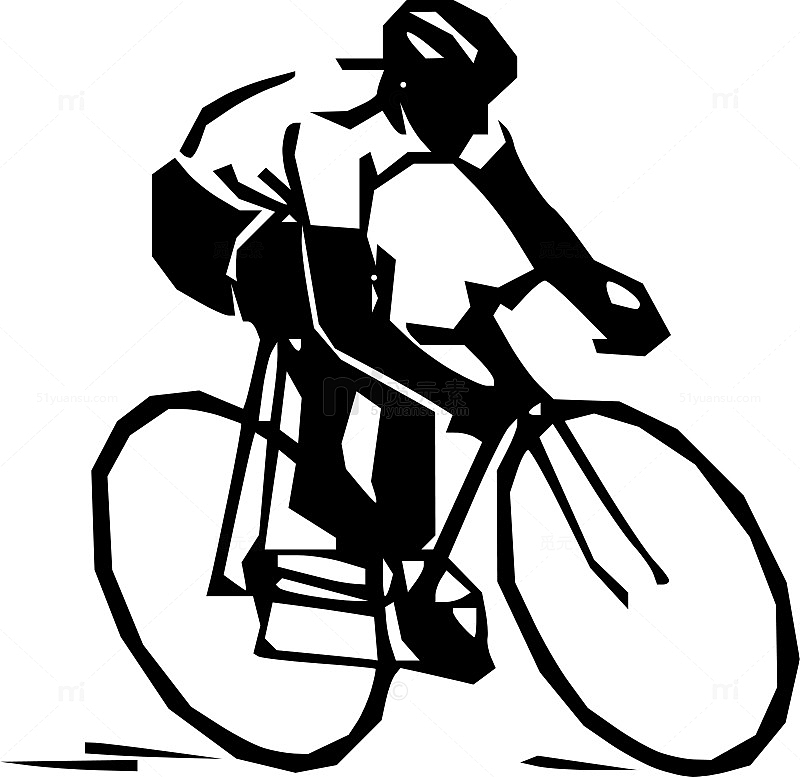 自行车运动员剪影