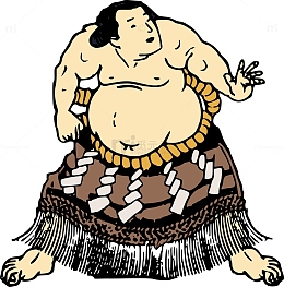 卡通男性相扑选手简笔画