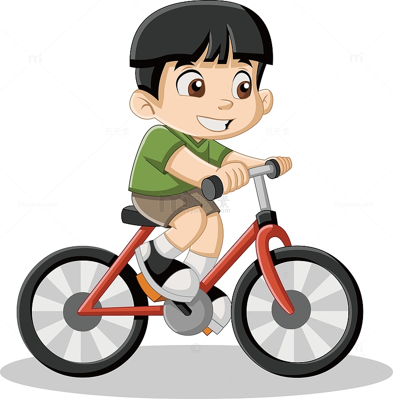 儿童骑脚踏车兜风