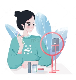简约直播带货护肤化妆