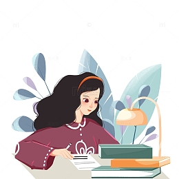 简约学习努力女孩