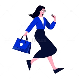 办公室白领女性插画