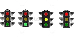 卡通红绿灯角度特写