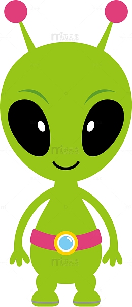 绿色卡通外星人