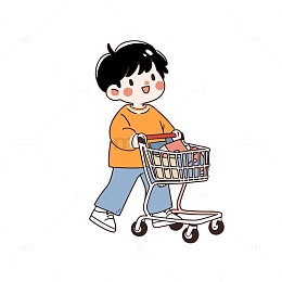 小男孩在购物