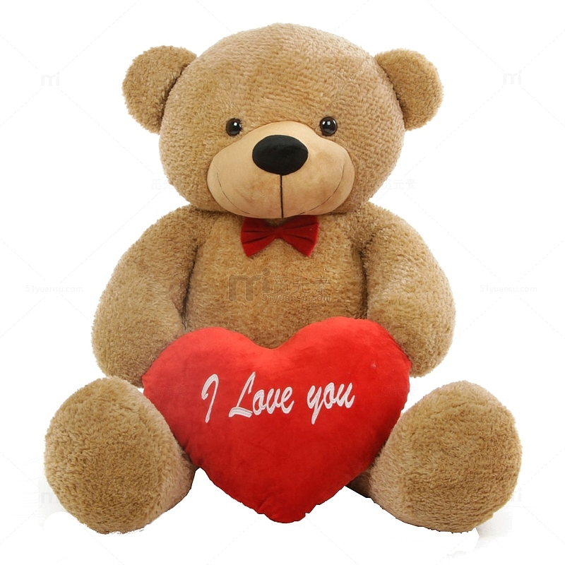 泰迪熊抱着红色的心