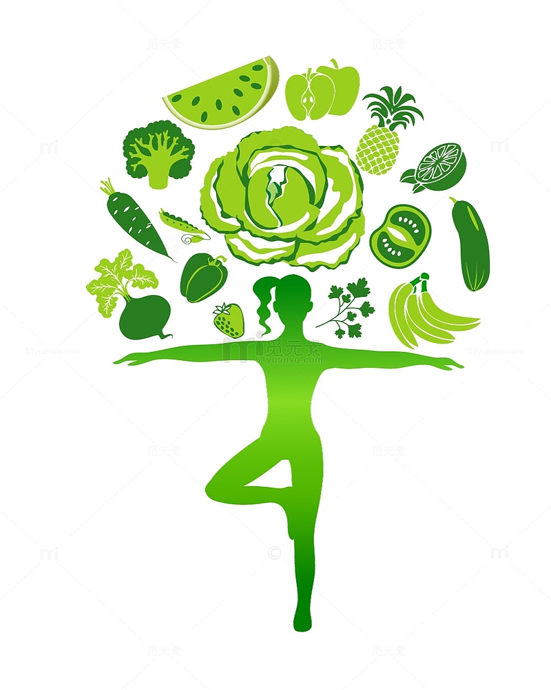 瑜伽健康饮食绿色蔬菜