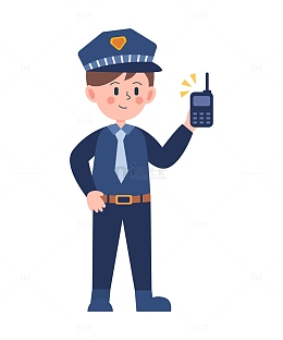 卡通简约巡逻的警察