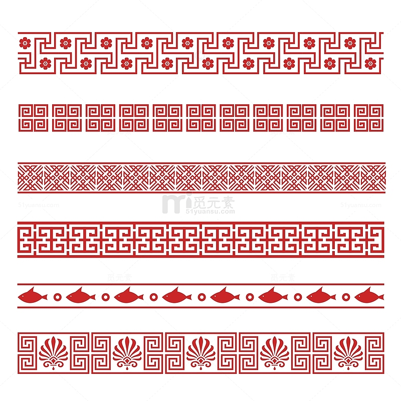 中国风复古传统花纹装饰线条分割线