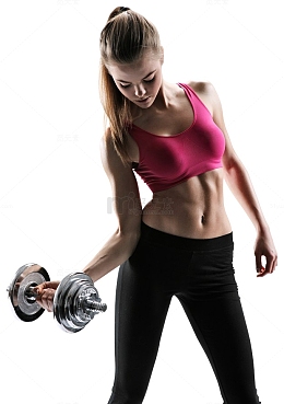 举哑铃的美女
