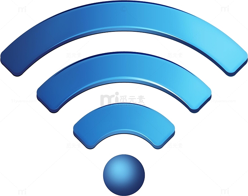 蓝色立体Wi-Fi标志