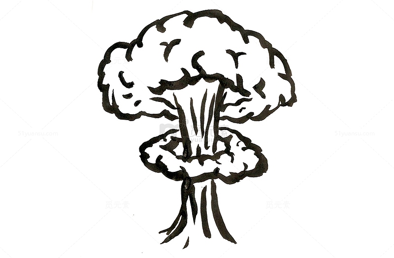 核爆炸蘑菇云简笔画
