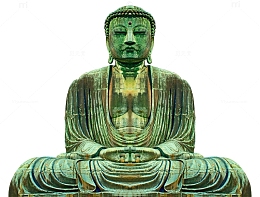 锈绿色释伽牟尼雕像