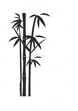 黑色竹子剪影