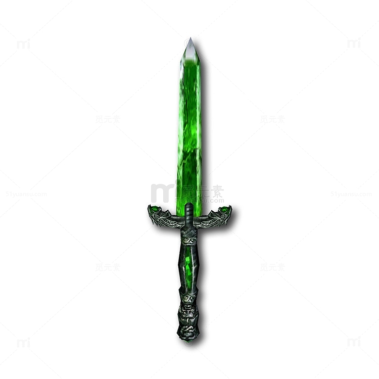 一把卡通绿色的短剑
