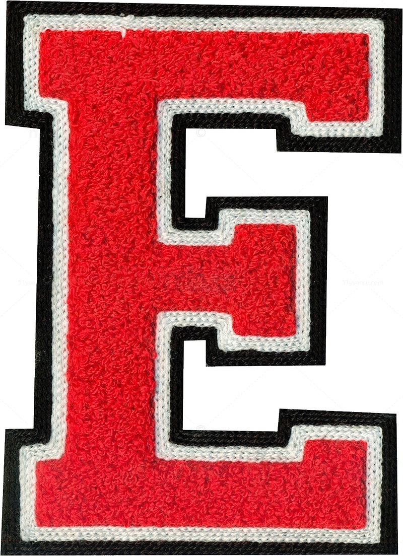 红色贴布字母E