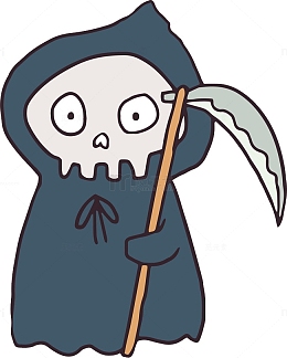 卡通呆萌镰刀死神