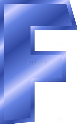 蓝色金属字母F