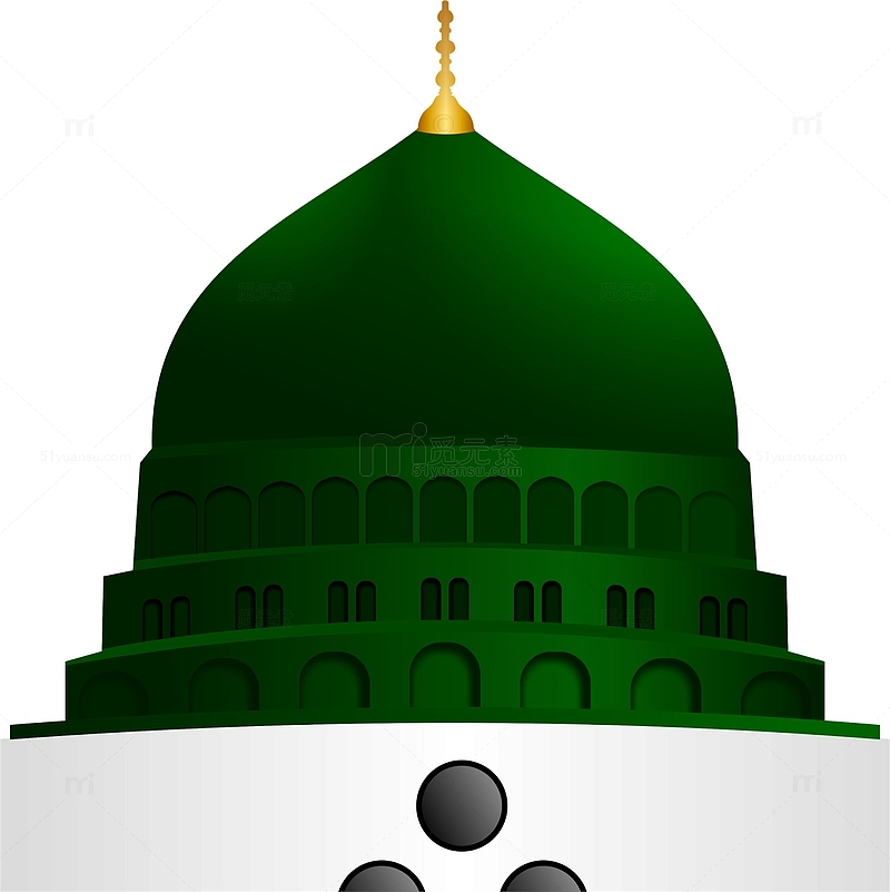 卡通绿色清真寺