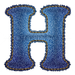 牛仔补贴字母H