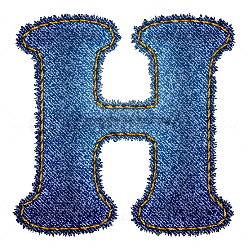 牛仔补贴字母H