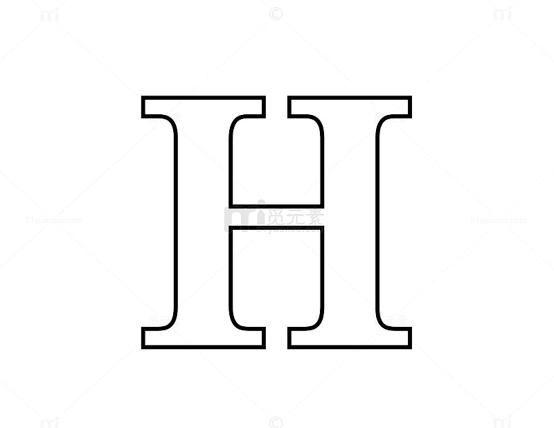 空心字母H
