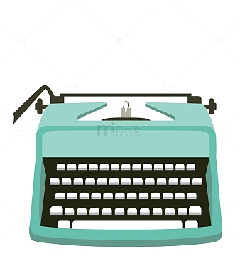 卡通老式针式打字机