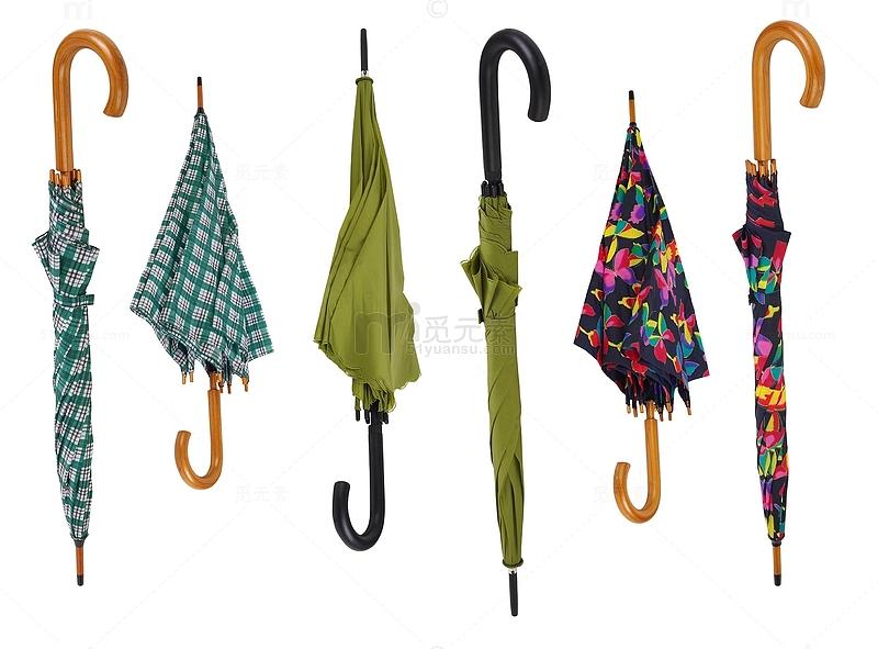 各种颜色的雨伞