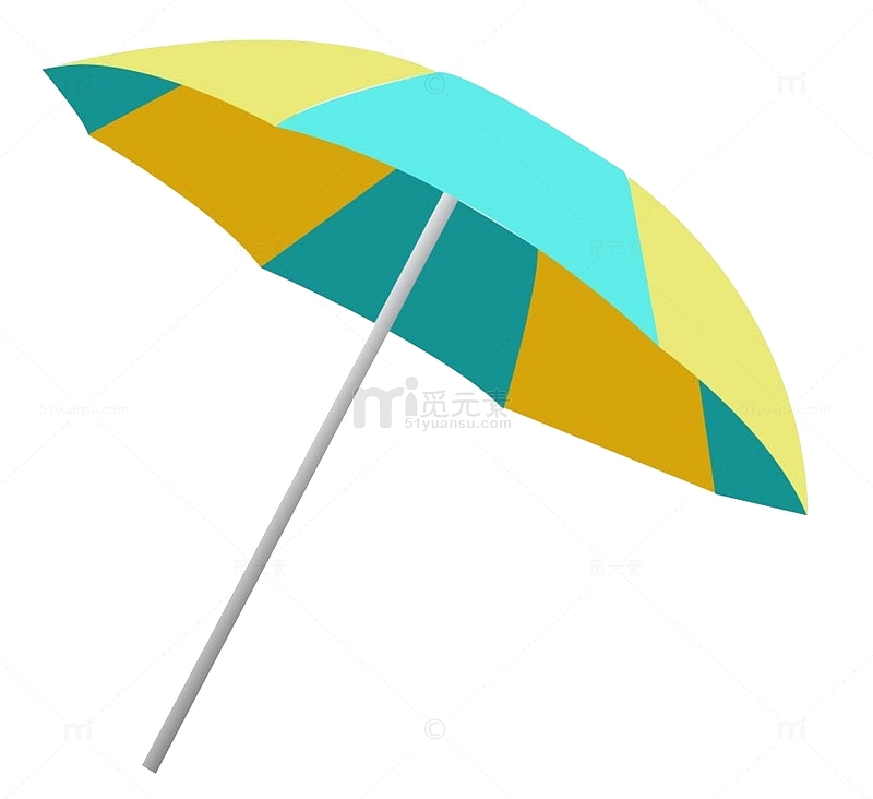 卡通海边度假遮阳伞