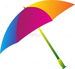 彩虹直杆雨伞