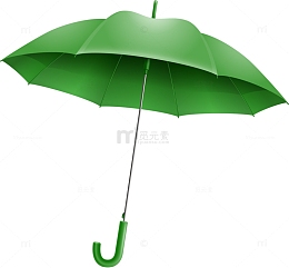 手绘绿色雨伞