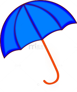 卡通蓝色雨伞