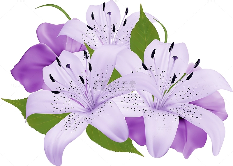 紫色百合仿真花