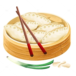 水饺立冬插画元素