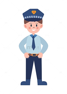 卡通可爱的交通警察