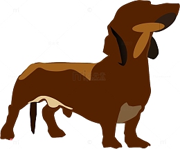 卡通腊肠犬