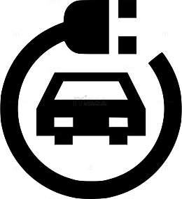 黑色电动汽车图标
