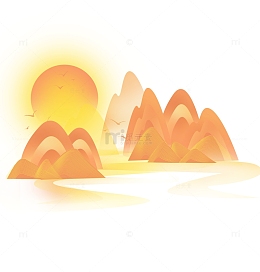 国潮秋天金秋山峰山水重阳节