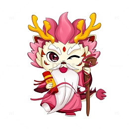 2024龙年五福神明喜神卡通龙元素