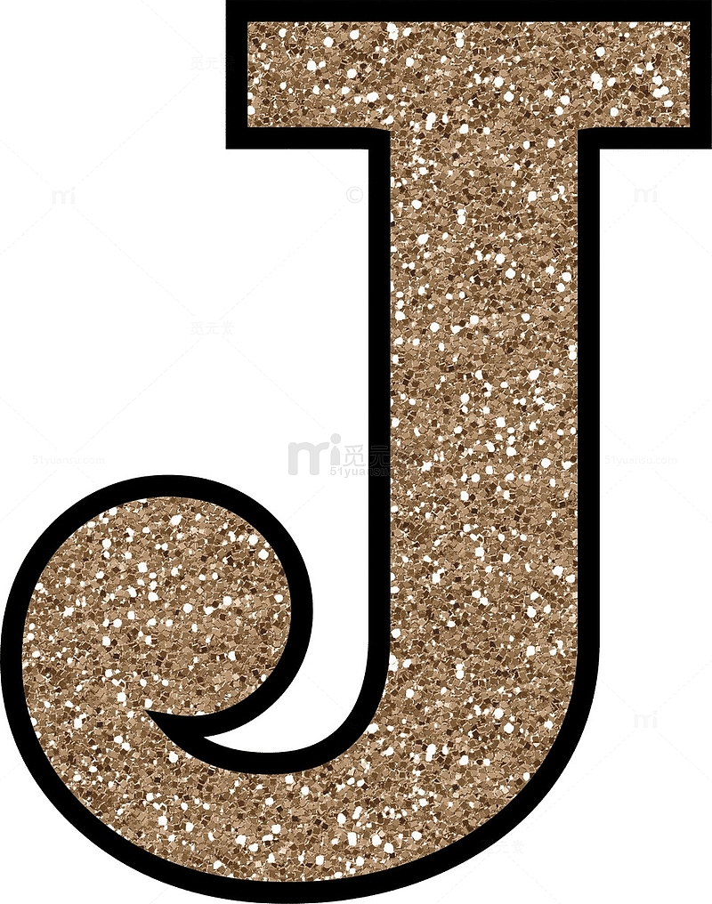 金色闪光字母J