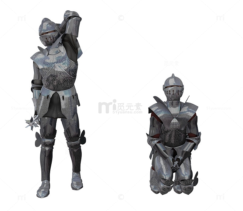 中世纪士兵盔甲模型