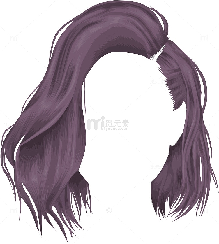 卡通紫色假发