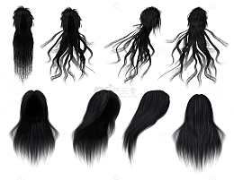 黑色女士假发