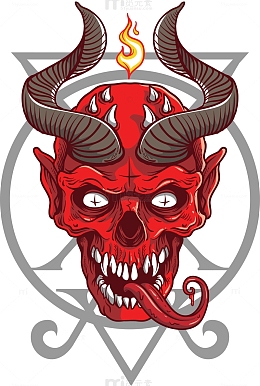 红色卡通恶魔