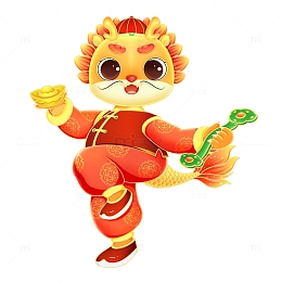 春节龙年吉祥如意形象IP免抠素材