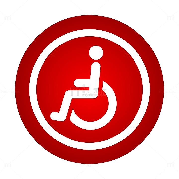 红色残疾人障碍标志