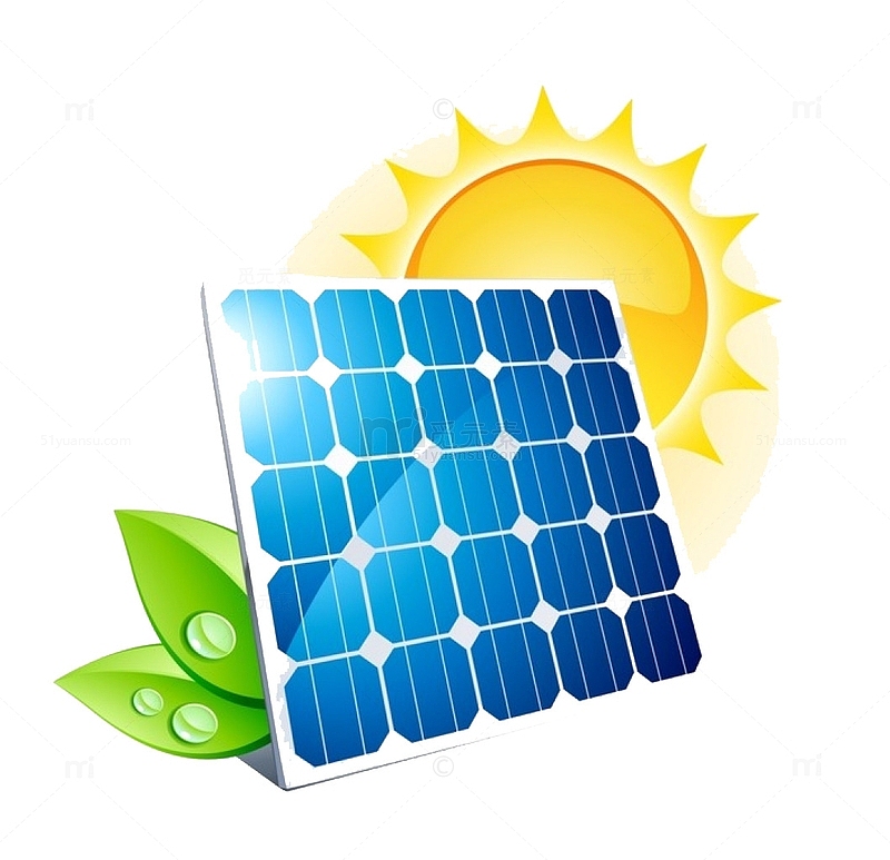 卡通手绘太阳能电池板