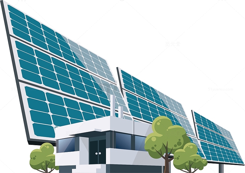 卡通太阳能电池板