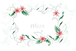 小清新唯美花朵框架