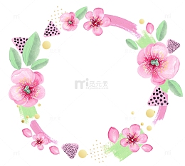 粉色花环